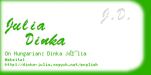 julia dinka business card